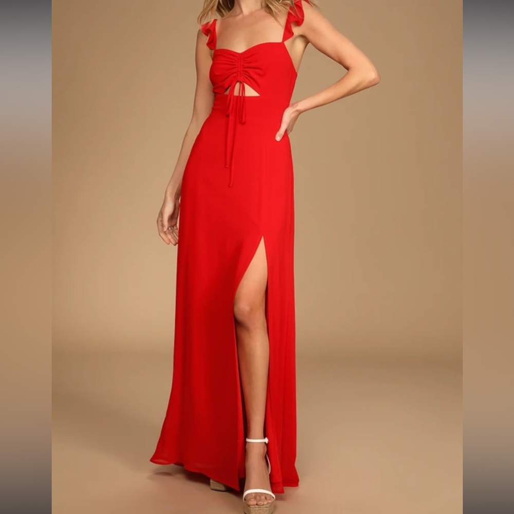 Lulus red midi dress